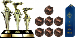 Pinewood Derby Trumpet-Cup Trophy  Package