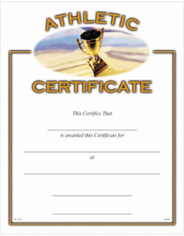 Athletic Certificate
