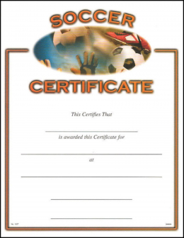 Soccer Certificate