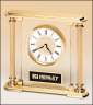 xxxGlass Clock with Goldtone Columns - BC9