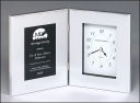 Silver Aluminum Clock with Black Aluminum Engraving Plate - BC89