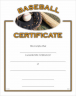 Baseball Certificate - CE-233