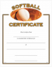Softball Certificate - CE-238