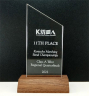 4" x 7" Clear Acrylic Award with Solid Wood Base - CBC-47